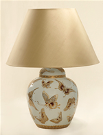 ALEXANDERS 20/30 CM  GOLD BUTTERFLY GINGER JAR LAMP